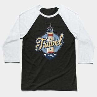 Lighthouse at Sunset Baseball T-Shirt